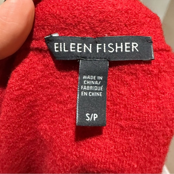 Eileen Fisher 100% Merino Wool Red Christmas Holidays Sweater Size Small - Picture 6 of 11